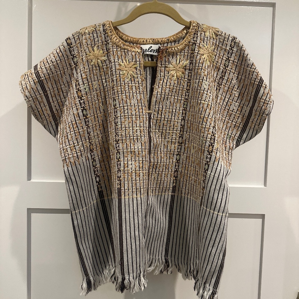 Arloom Huipil Top with fringe M/L